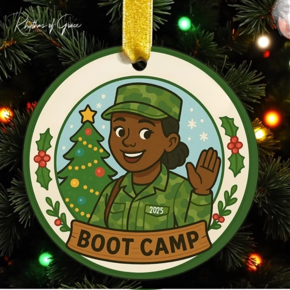First Christmas at Boot Camp, Military Ornament, Personalized Recruit Keepsake